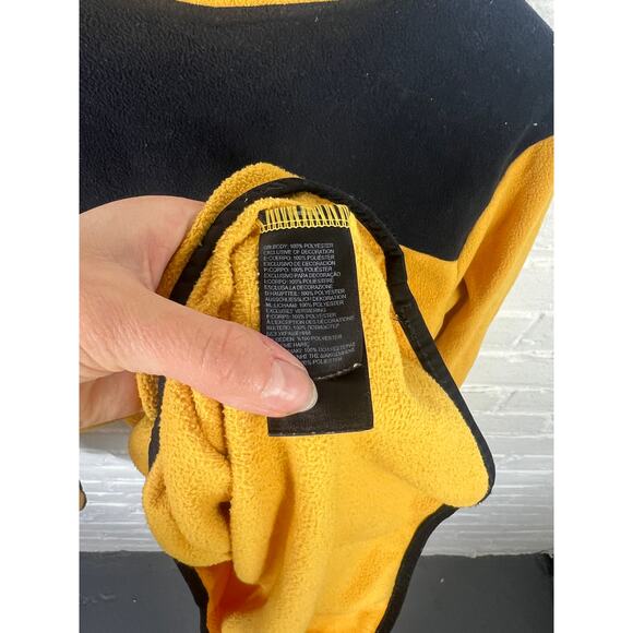 The North Face Women's TKA Glacier Snap-Neck Pullover Sweater Black Yellow Sz L - Picture 6 of 7